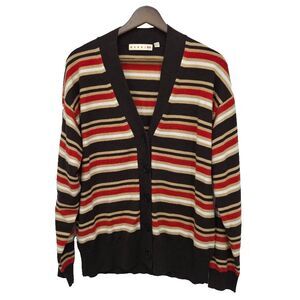 Marni X Uniqlo Merino Blend Striped Oversized Cardigan Sweater Size Small